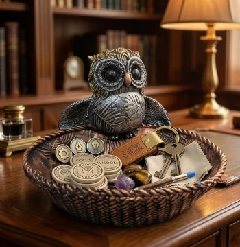Owl Decorative Bowl – Antique Copper Trinket Tray