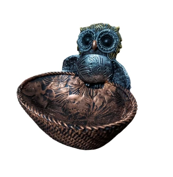 Owl Decorative Bowl – Antique Copper Trinket Tray